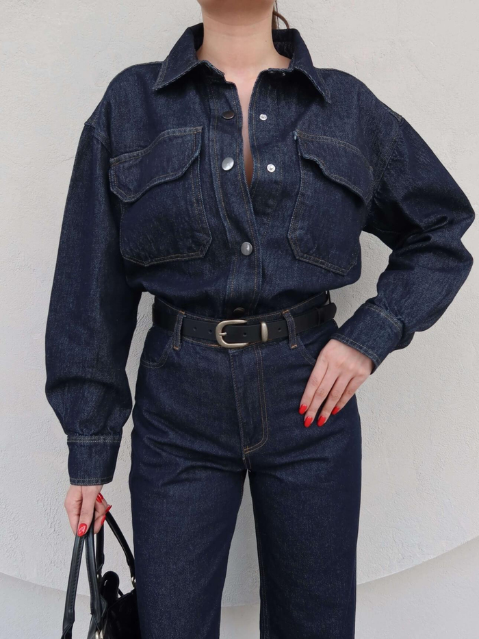 Denim Ceket Gömlek Pantolon Takım