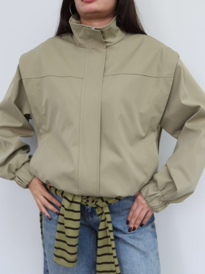Dik Yaka Büzgü Detaylı Ceket E.H Collection