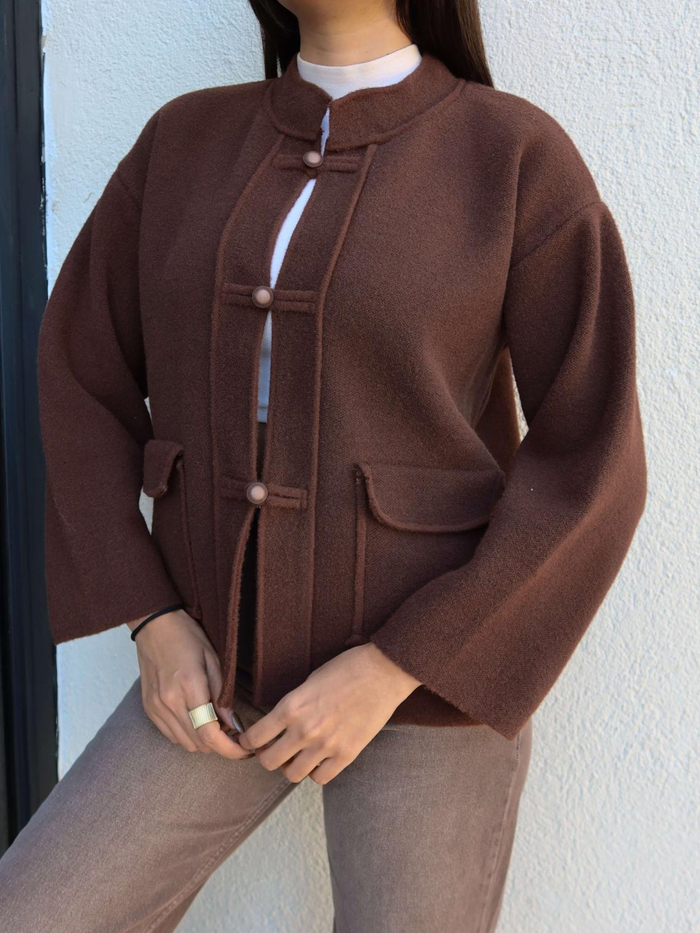 Dik Yaka Cepli Triko HIrka