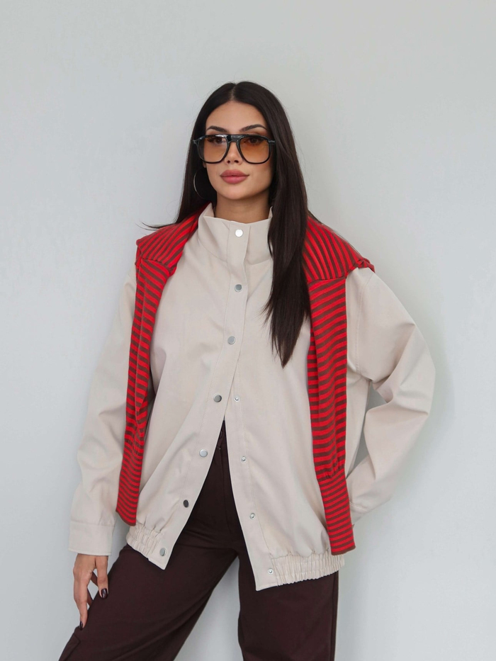 Dik Yaka Oversize Bomber Ceket E.H Collection