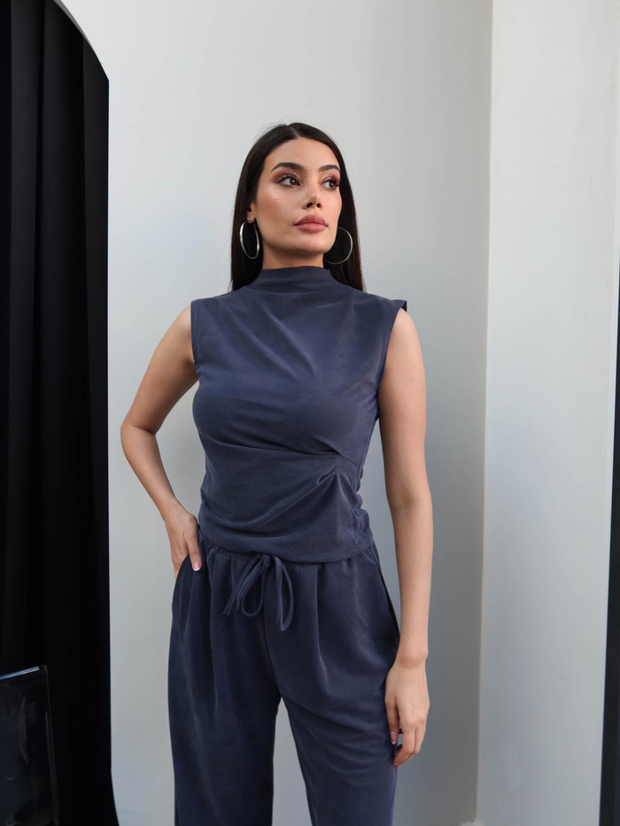 Dik Yaka Pensli Modal Takım