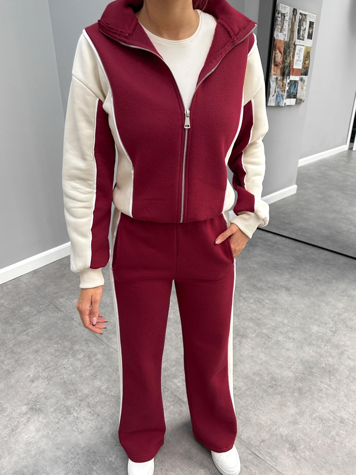 Double Color Biyeli Sweatshirt Takım