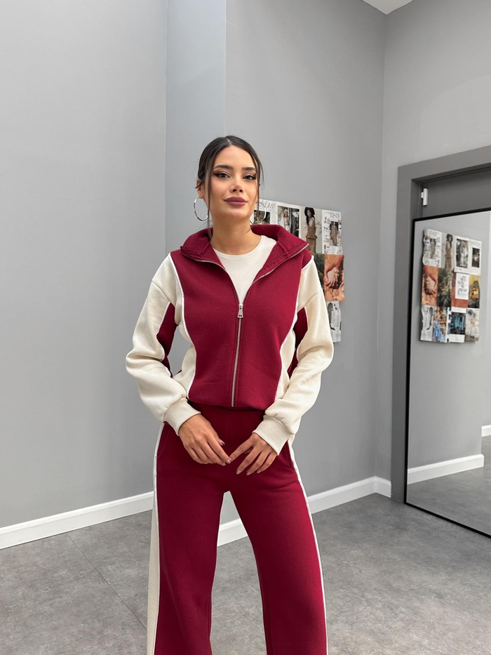 Double Color Biyeli Sweatshirt Takım