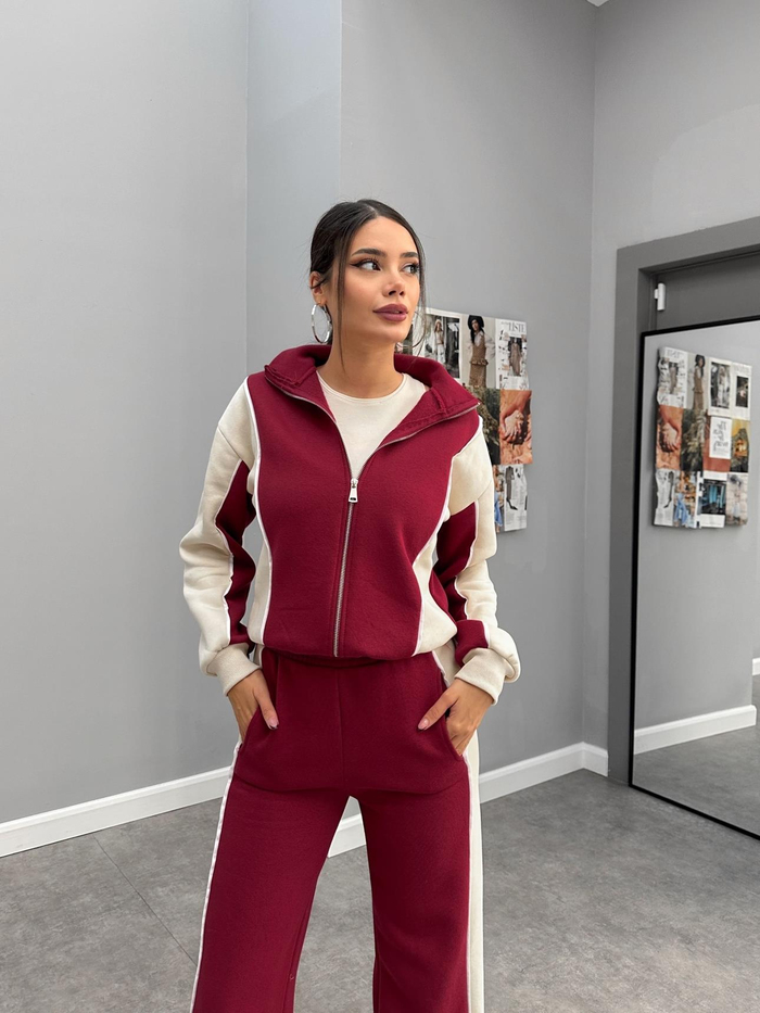 Double Color Biyeli Sweatshirt Takım