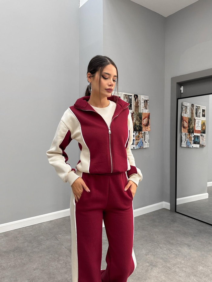 Double Color Biyeli Sweatshirt Takım