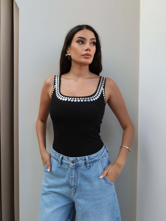 Drop Taşlı Bluz