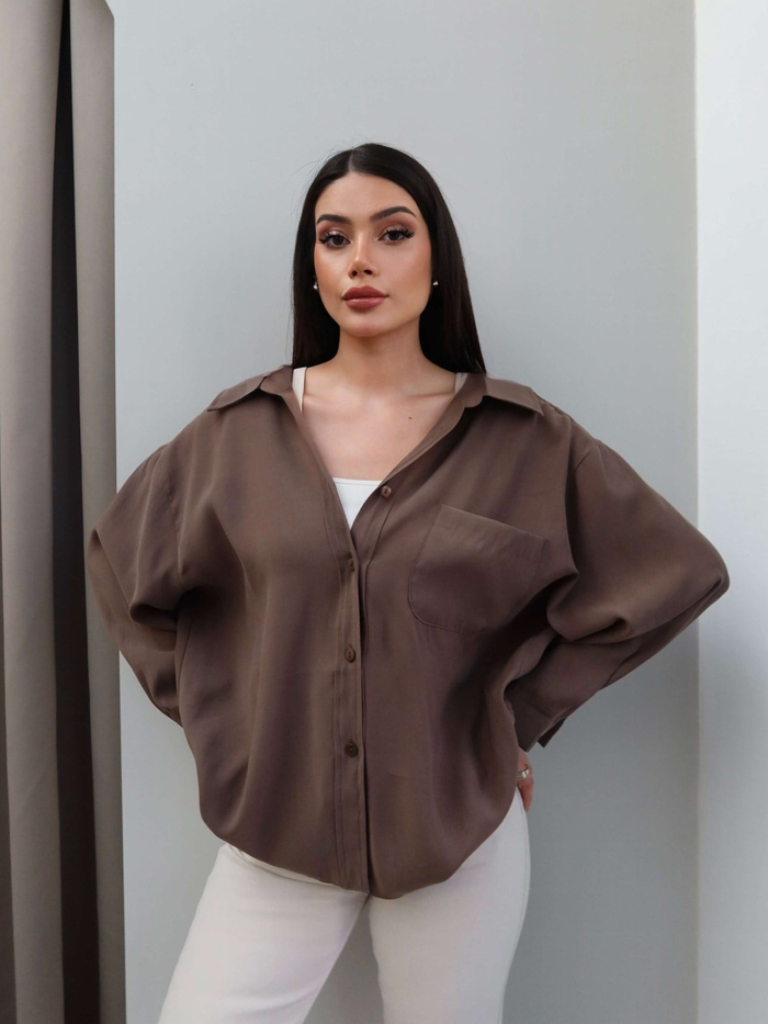 Düşük Omuz Oversize Gömlek