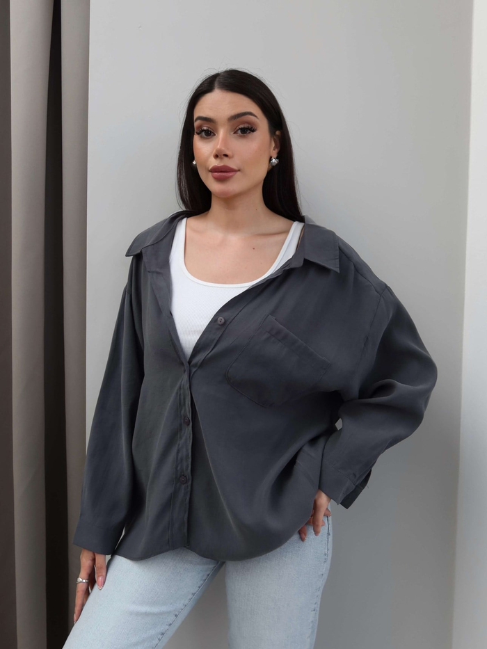 Düşük Omuz Oversize Gömlek
