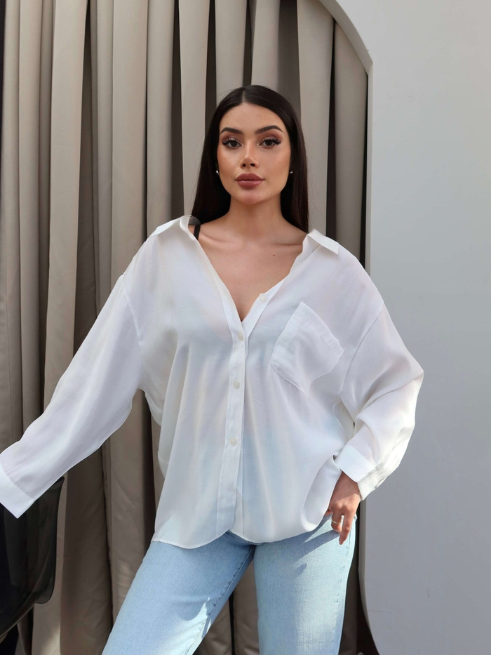 Düşük Omuz Oversize Gömlek