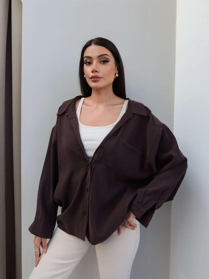 Düşük Omuz Oversize Gömlek