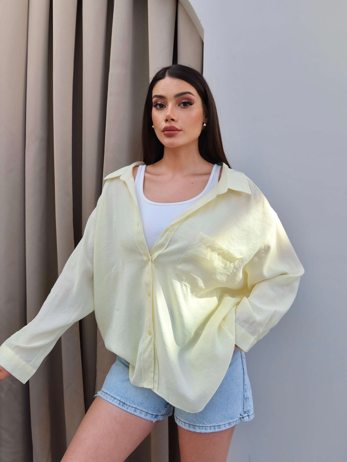 Düşük Omuz Oversize Gömlek