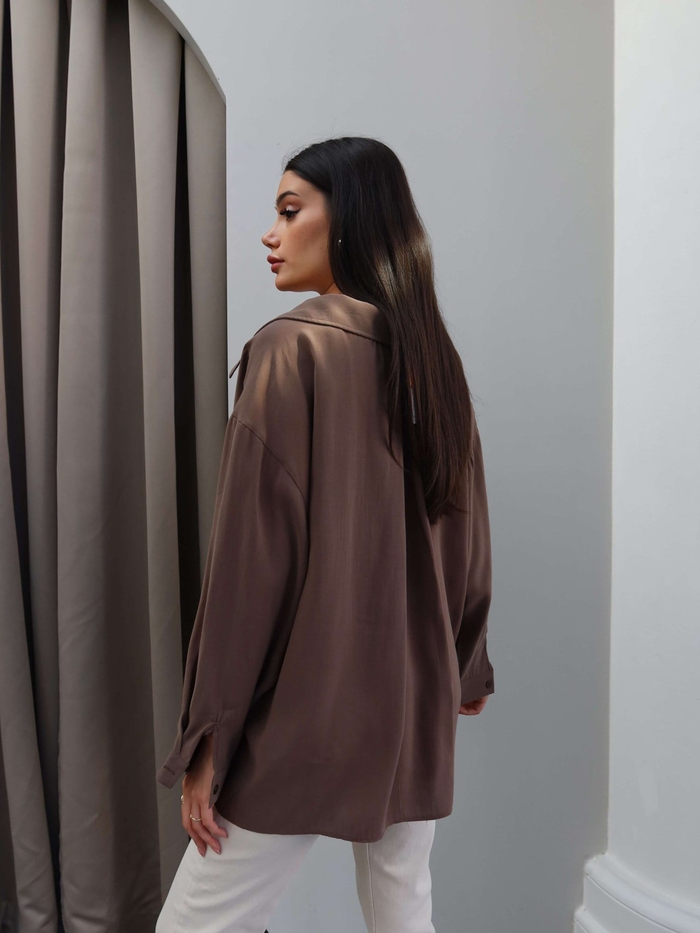 Düşük Omuz Oversize Gömlek