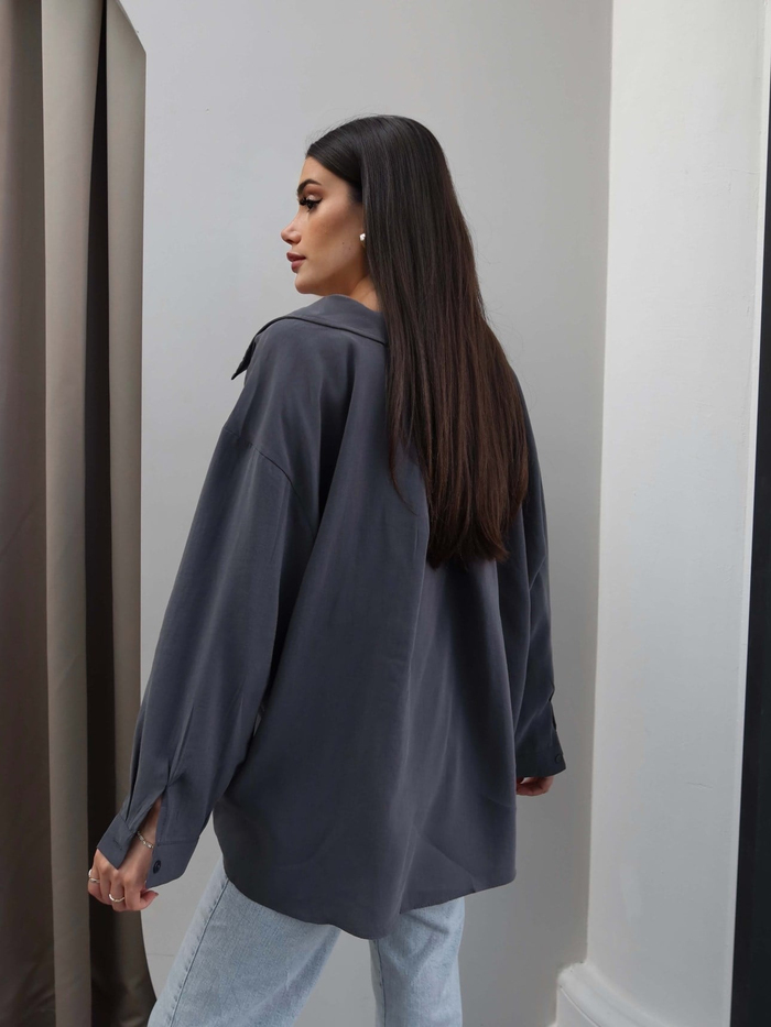 Düşük Omuz Oversize Gömlek