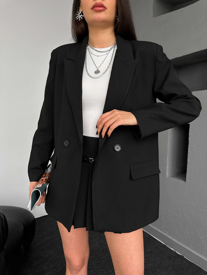 E.H Exclusive Siyah Oversize Ceket