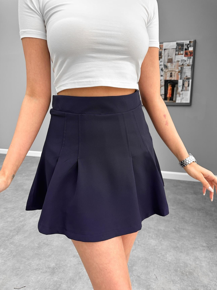 E.H Exclusive Thick Pleated Şort Etek