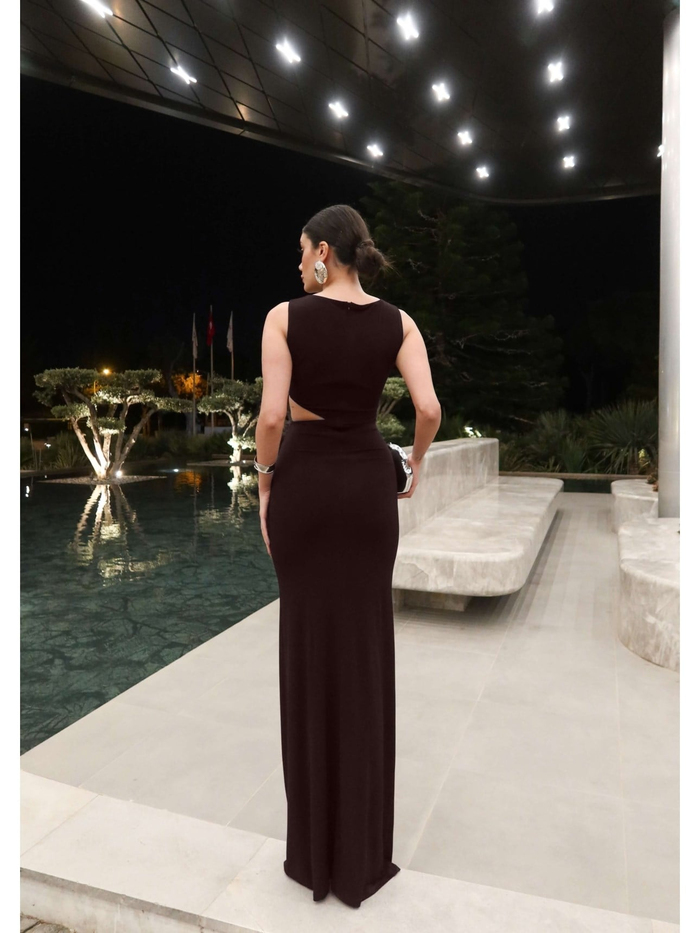 EH Collection Aksesuar Detaylı Bel Formlu Elbise