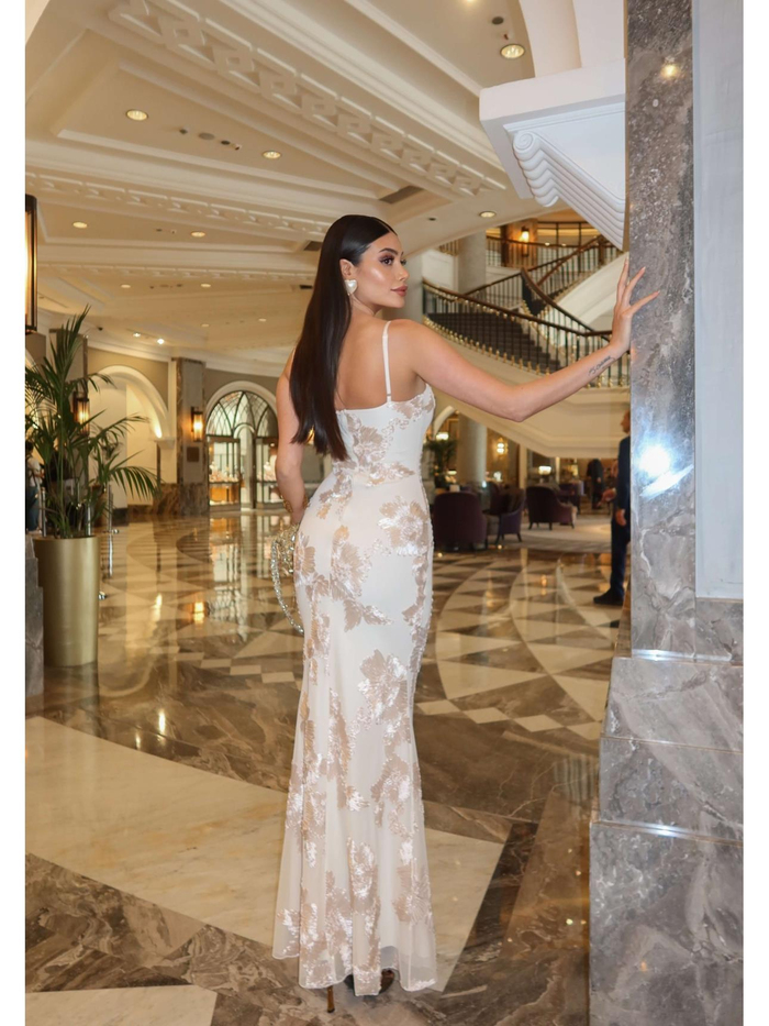 EH Collection Çiçek İşlemeli Tül Davet Elbise