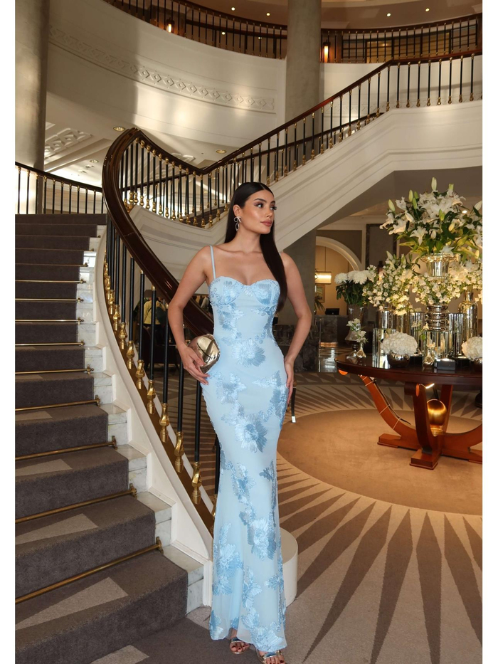 EH Collection Çiçek İşlemeli Tül Davet Elbise