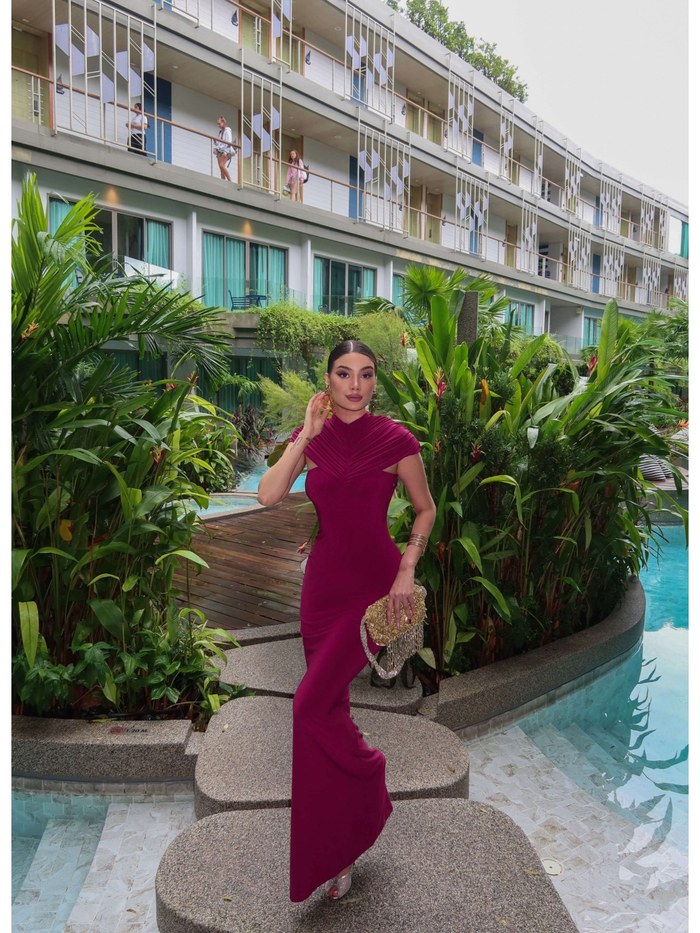 EH Collection Drape Yaka Maxi Elbise