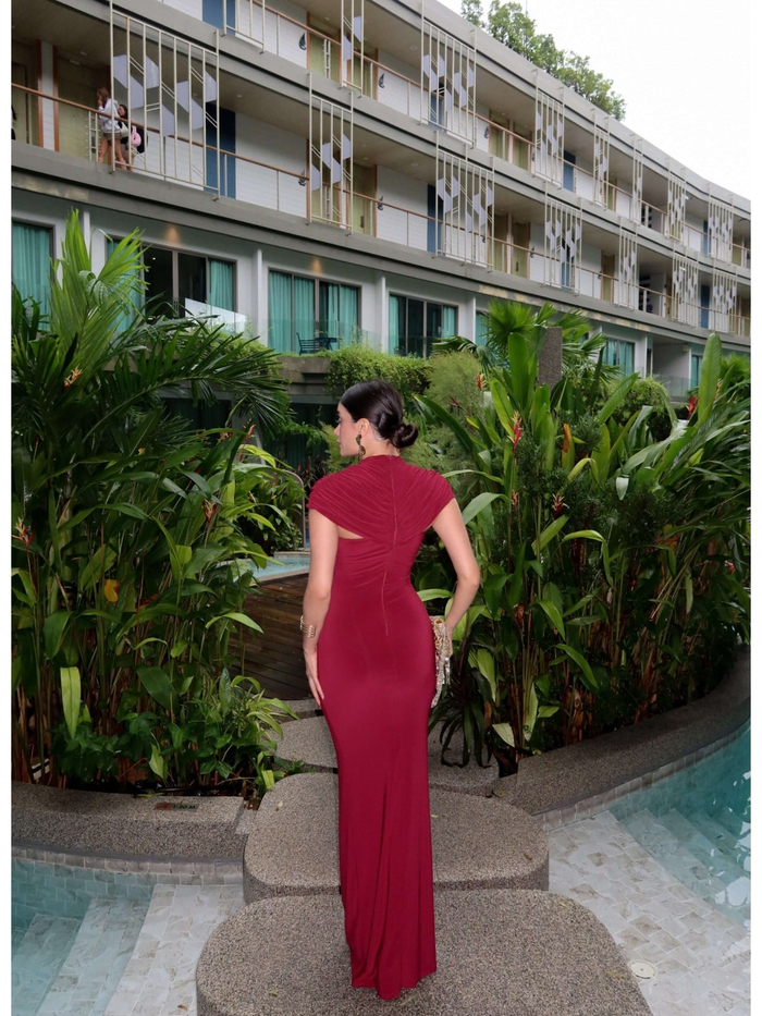 EH Collection Drape Yaka Maxi Elbise