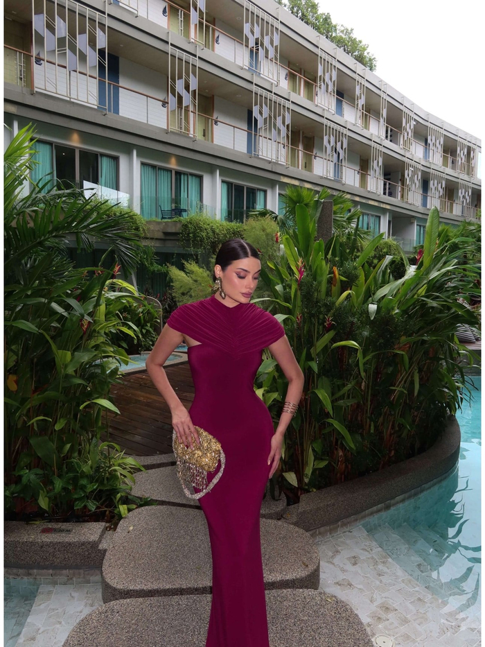 EH Collection Drape Yaka Maxi Elbise