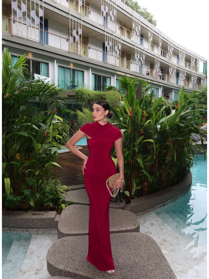 EH Collection Drape Yaka Maxi Elbise