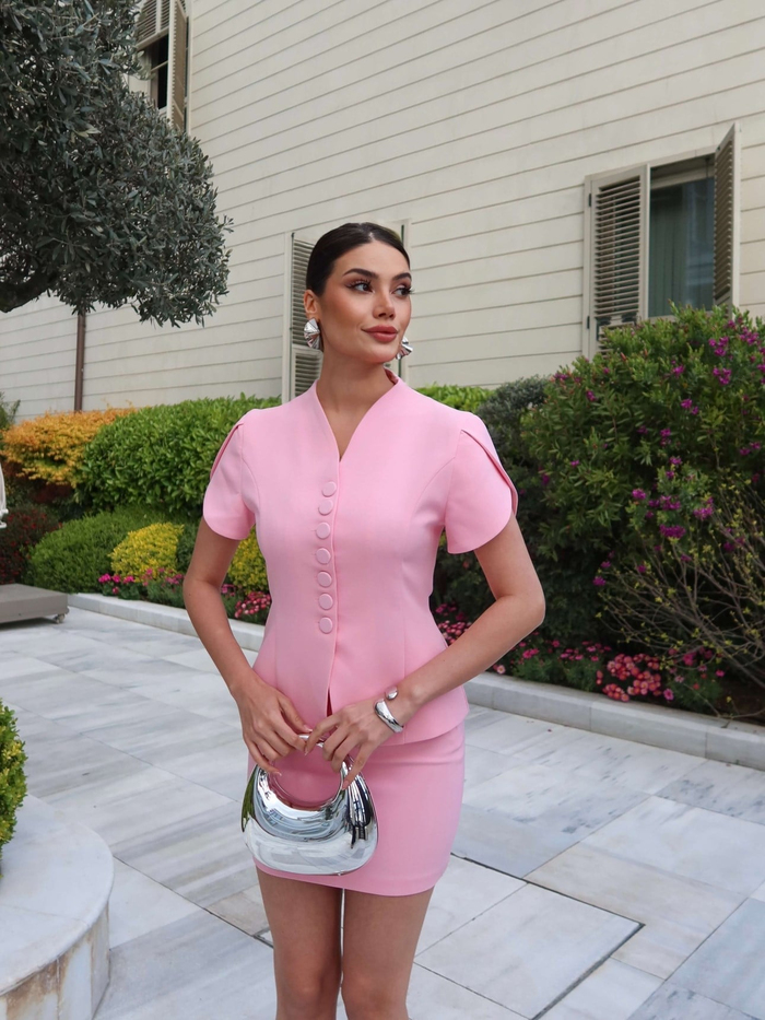 EH Collection Kaplama Düğme Kruvaze Ceket