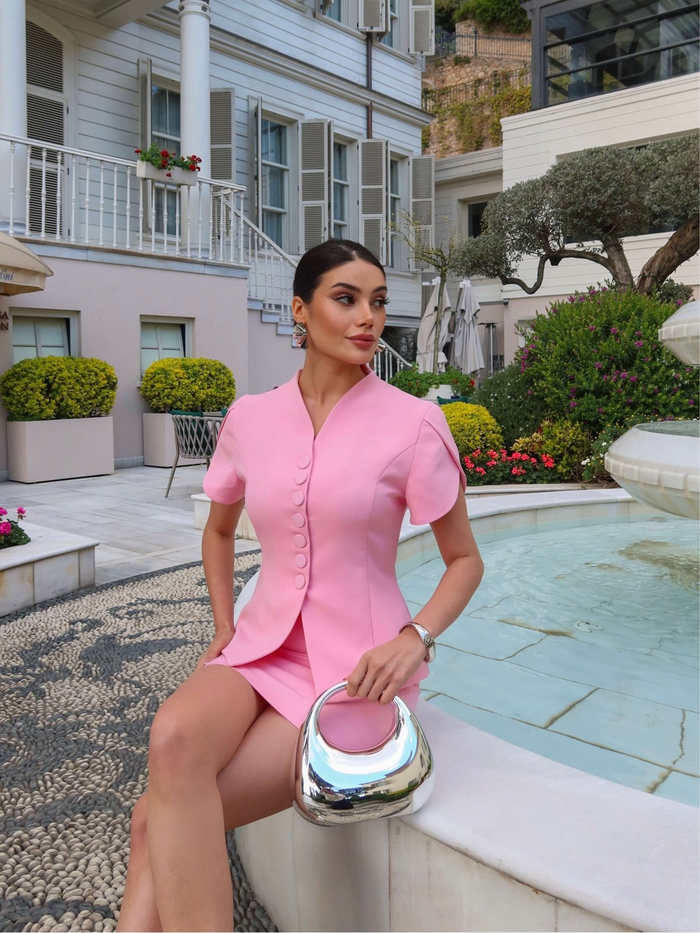 EH Collection Kaplama Düğme Kruvaze Ceket