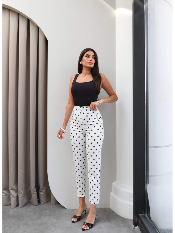 EH Collection Puantiye Desen Havuç Pantolon