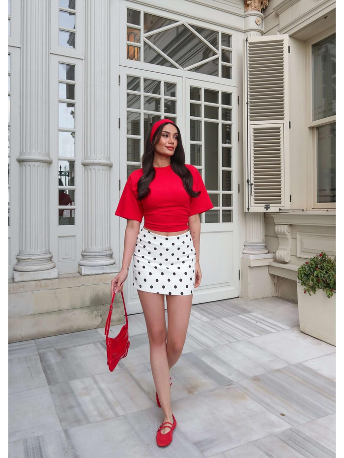 EH Collection Puantiyeli Mini Şort Etek