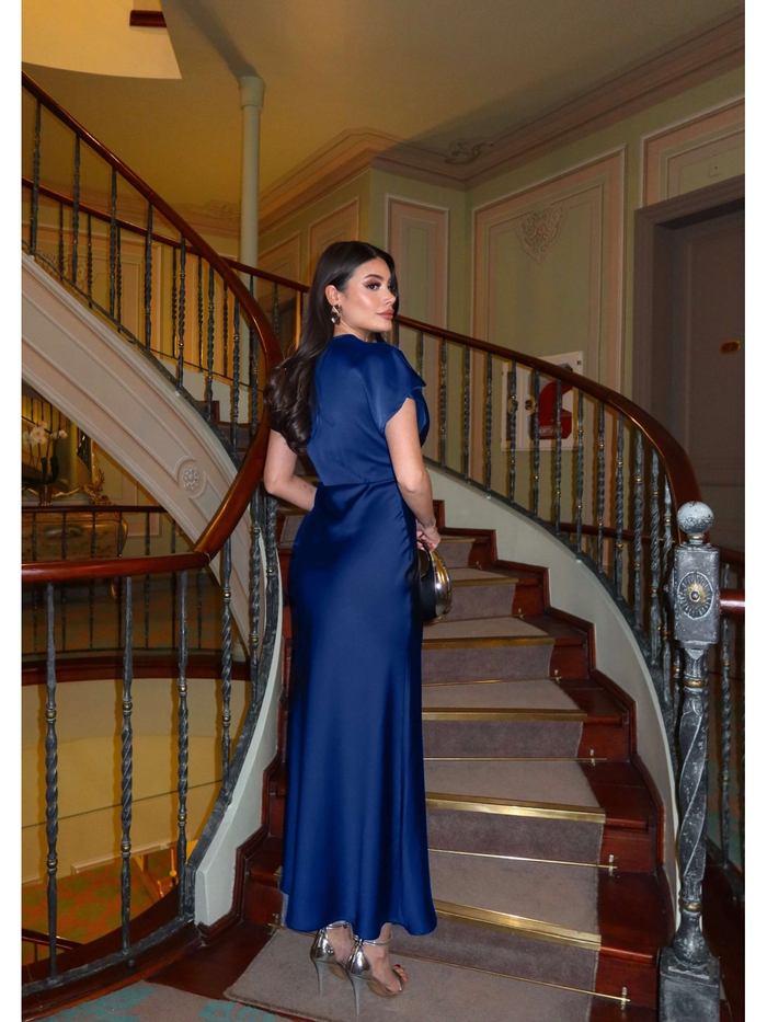 EH Collection Saten Midi Elbise