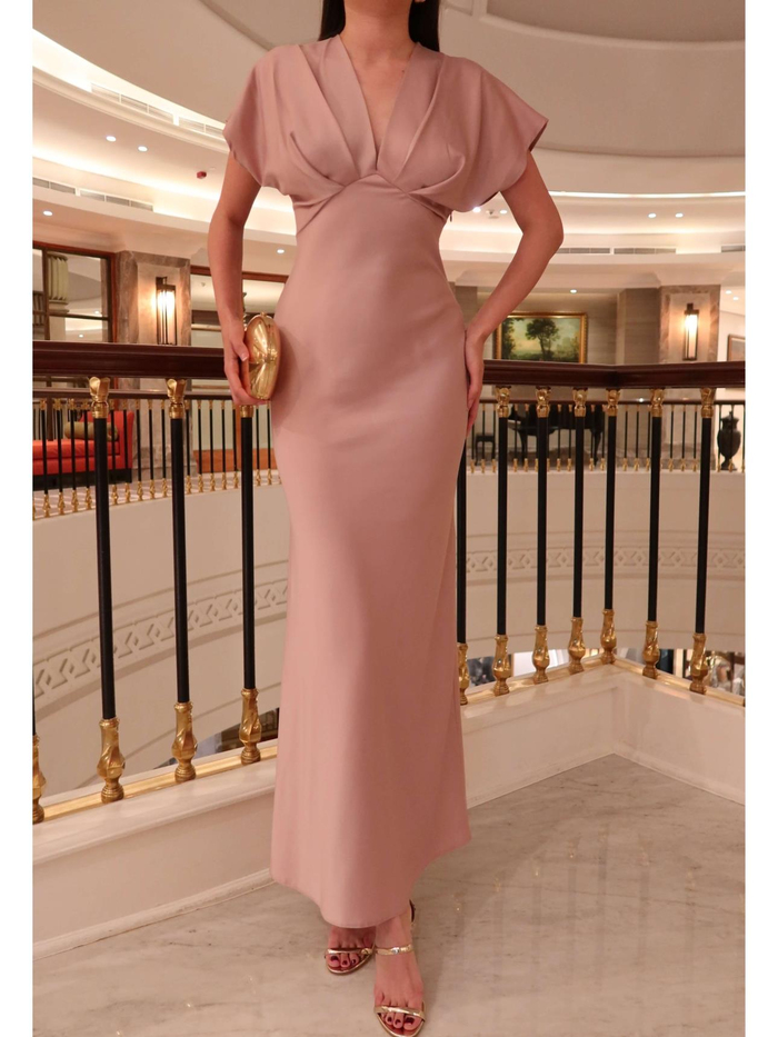 EH Collection Saten Midi Elbise