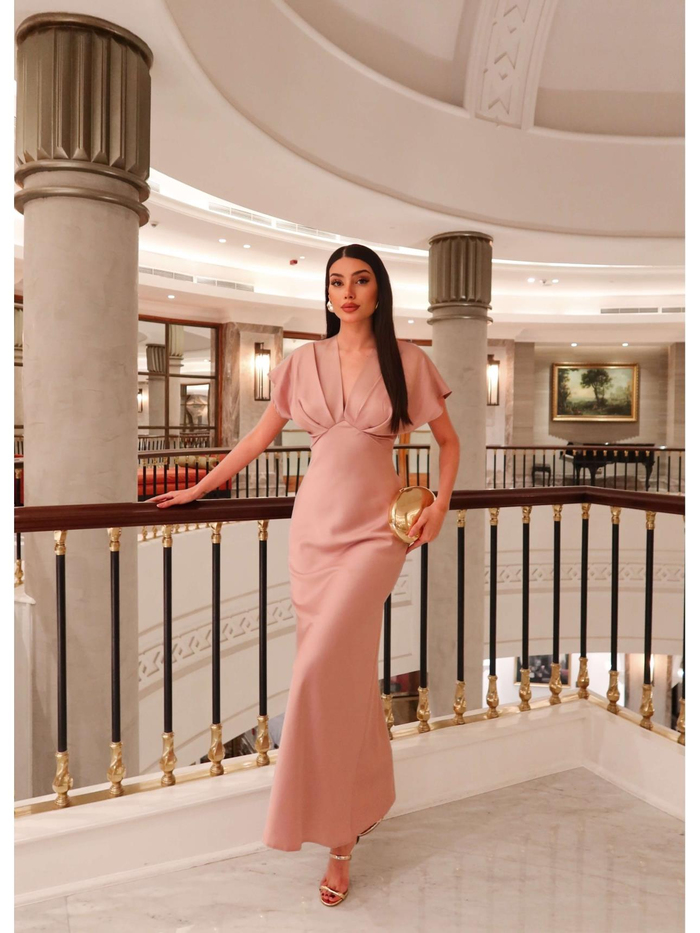 EH Collection Saten Midi Elbise