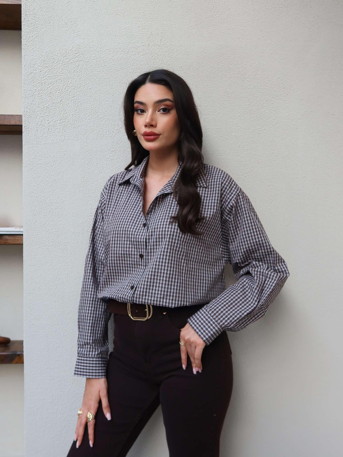 Ekose Oversize Gömlek