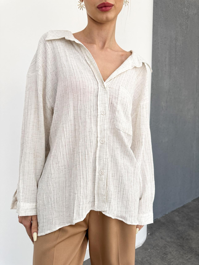 Ekru Oversize Gömlek
