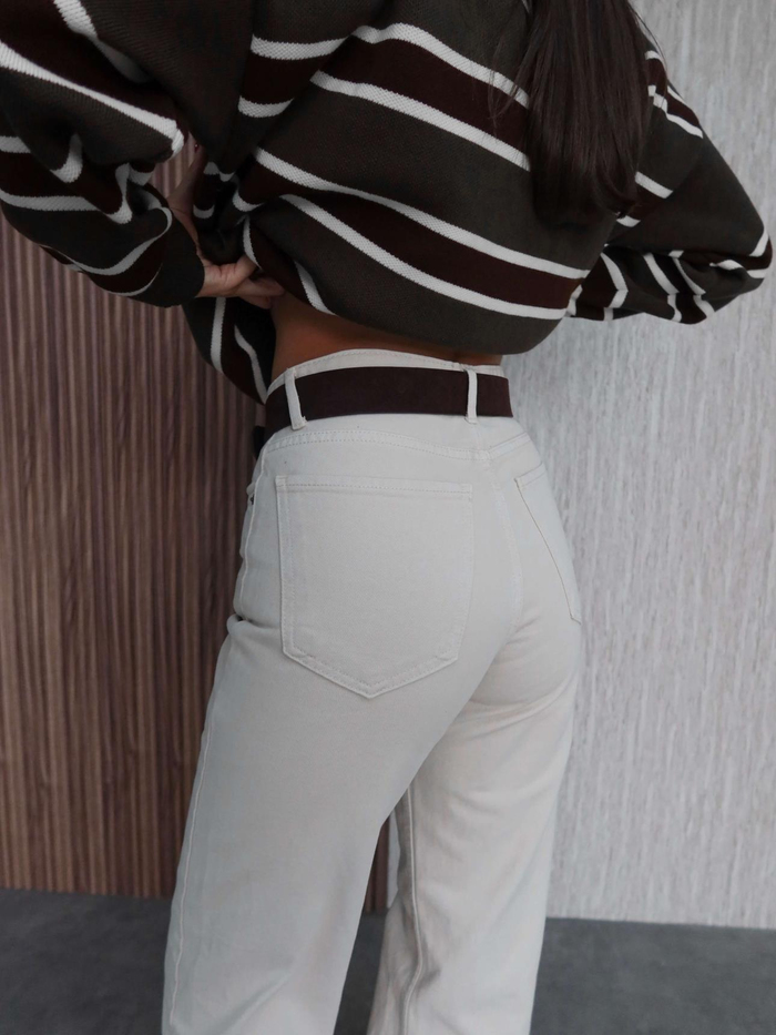 Ekru Straight Orj Jean