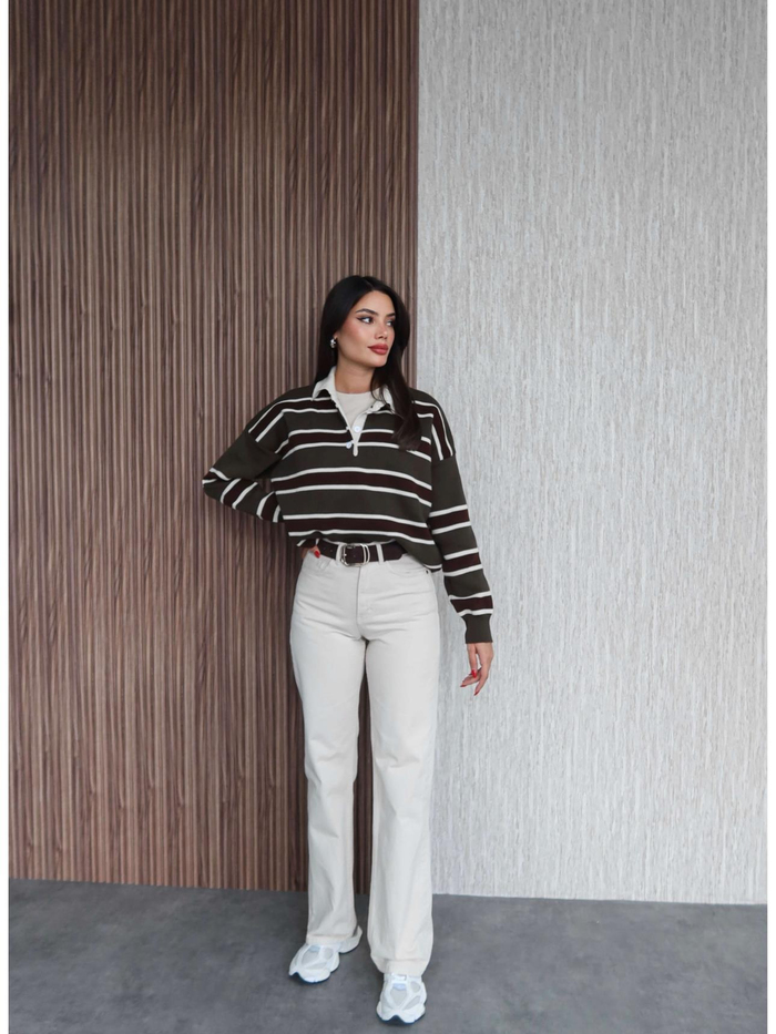 Ekru Straight Orj Jean