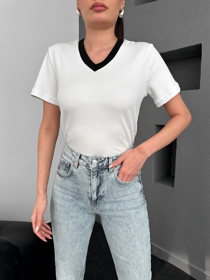 Ekru V Yaka Orj Tshirt
