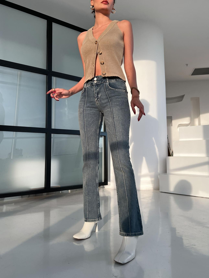 Eskitme Likralı Denim
