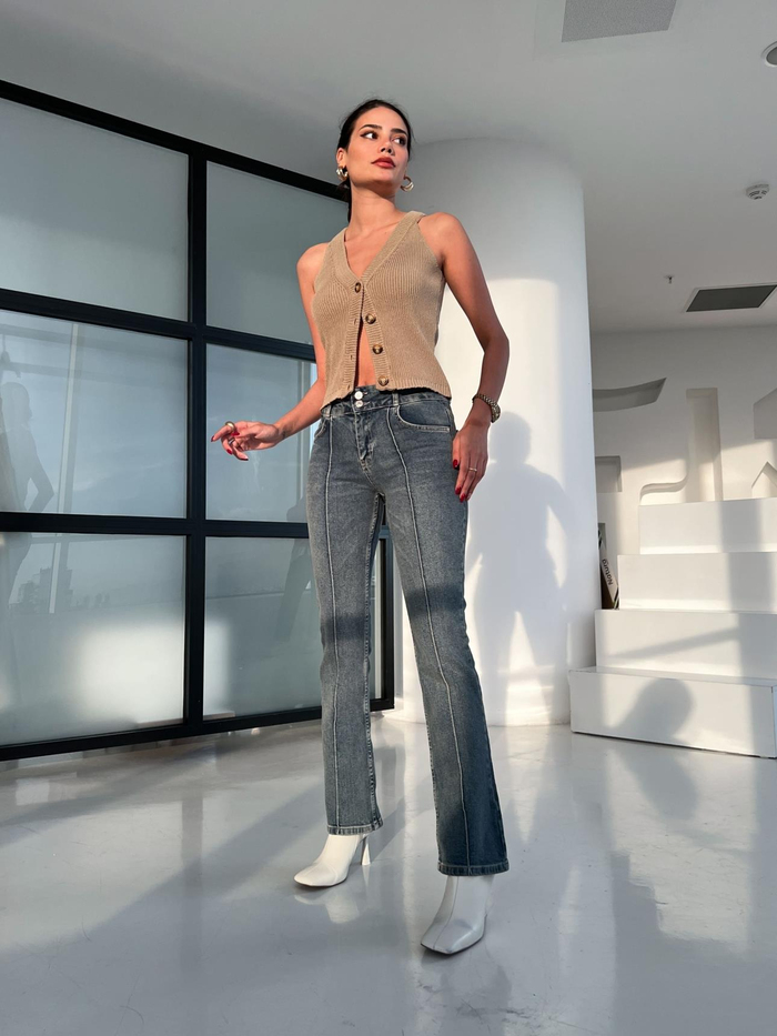 Eskitme Likralı Denim