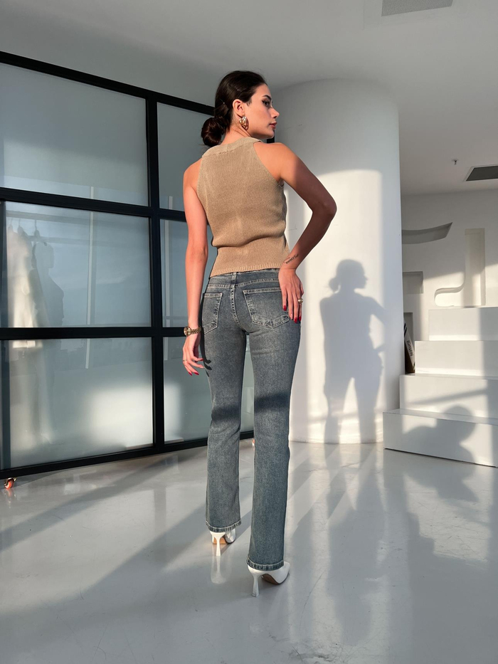Eskitme Likralı Denim