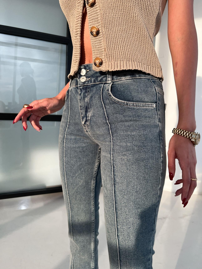 Eskitme Likralı Denim