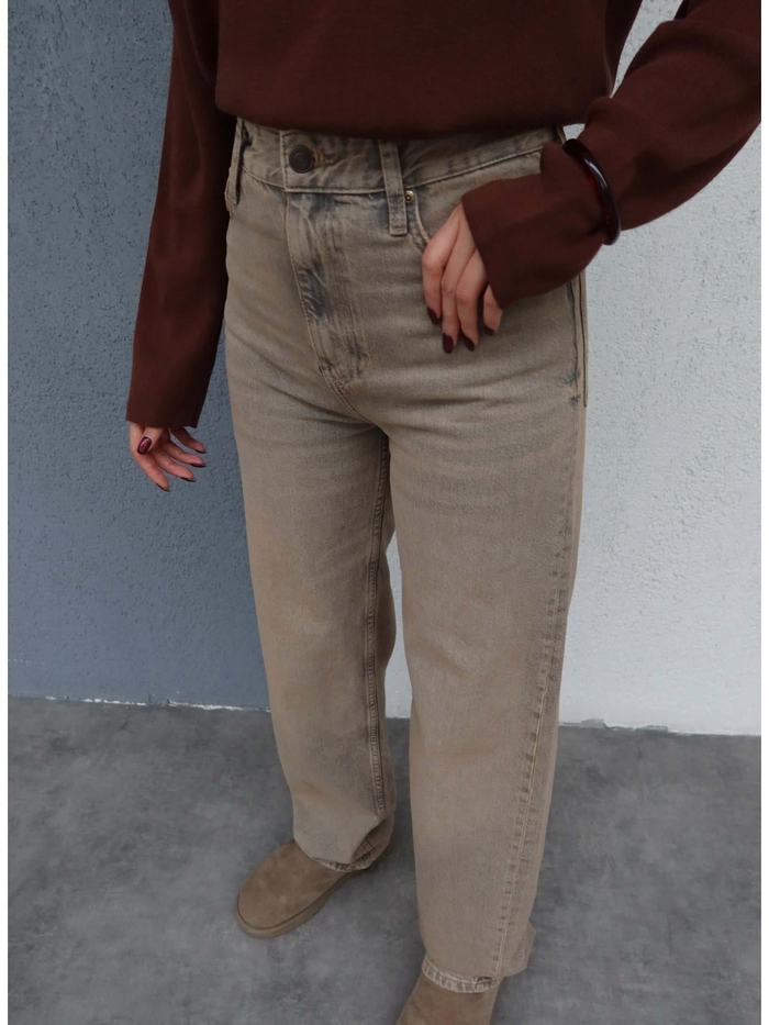 Eskitme Yüksek Bel Wide Leg Jean