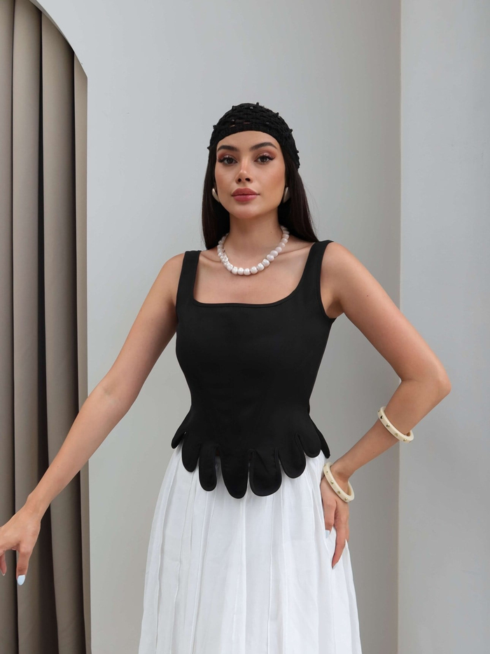 Fermuar Detaylı Korse Bluz