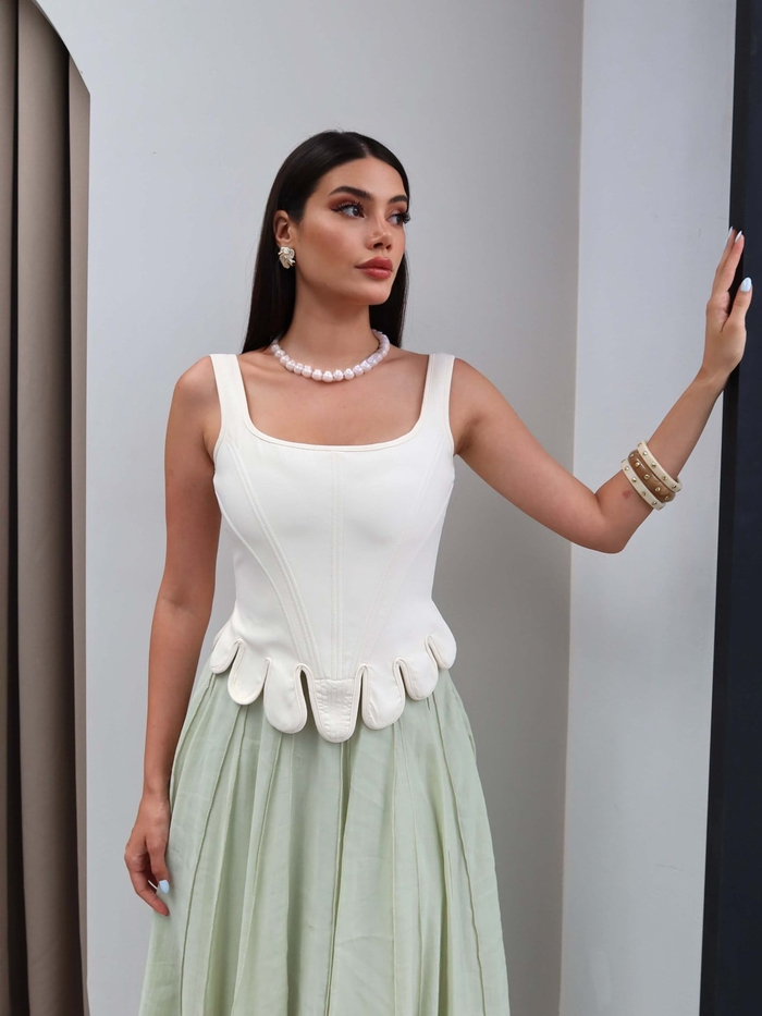 Fermuar Detaylı Korse Bluz