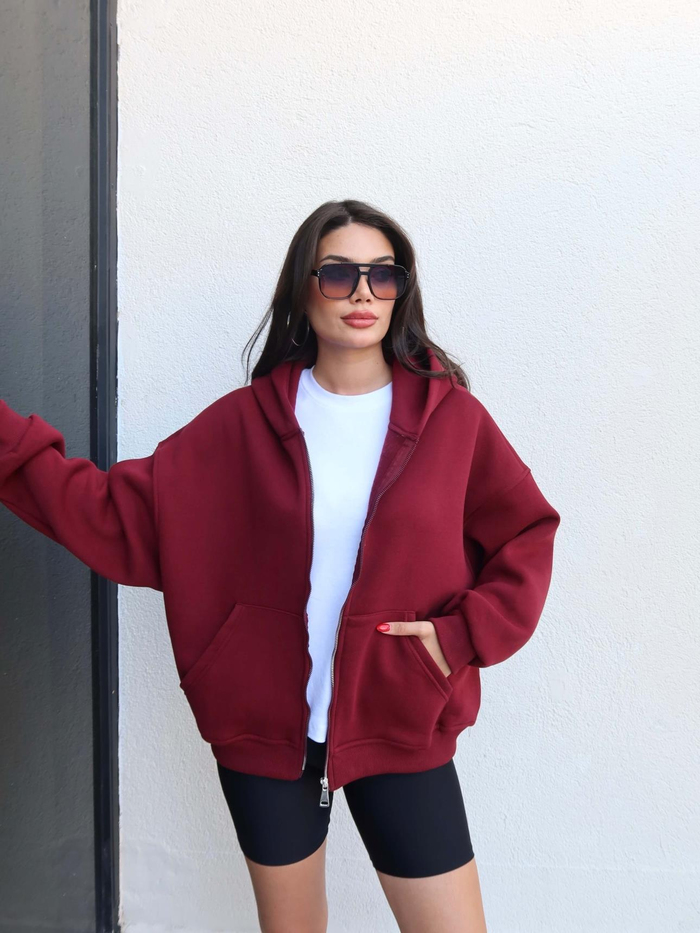Fermuarlı Şardonlu Sweatshirt