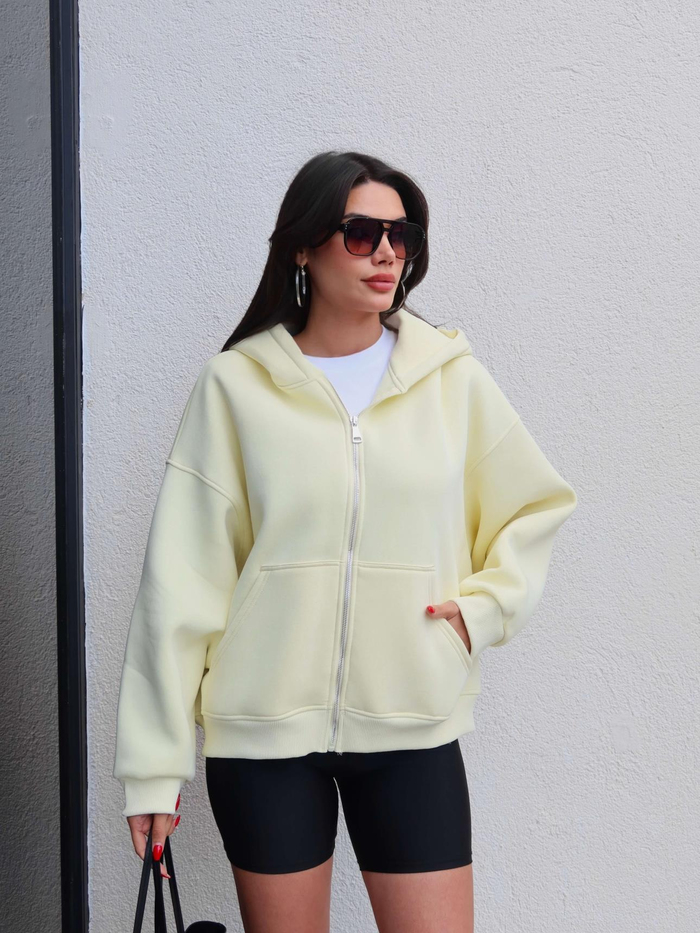 Fermuarlı Şardonlu Sweatshirt