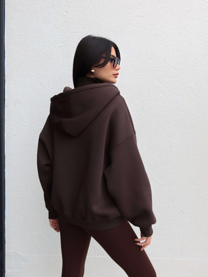 Fermuarlı Şardonlu Sweatshirt