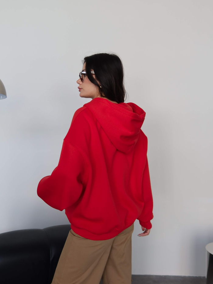 Fermuarlı Şardonlu Sweatshirt