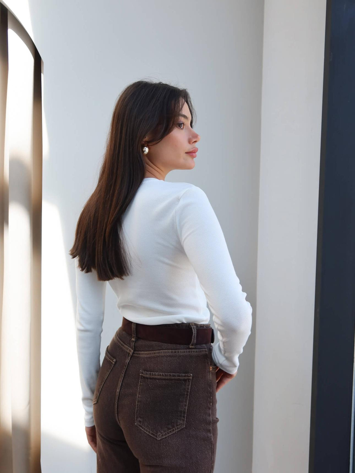 Fitil Desen Çıtçıtlı Bluz